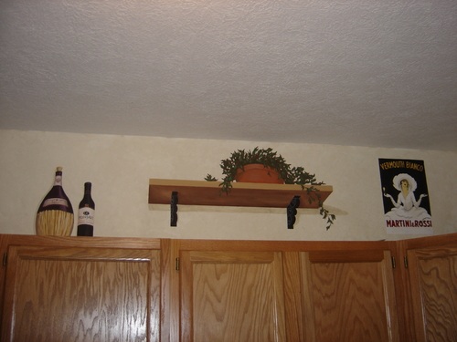 Mural above cabinets
