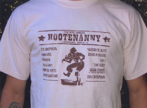 T-shirt design for Travers' Hootenanny Festival 