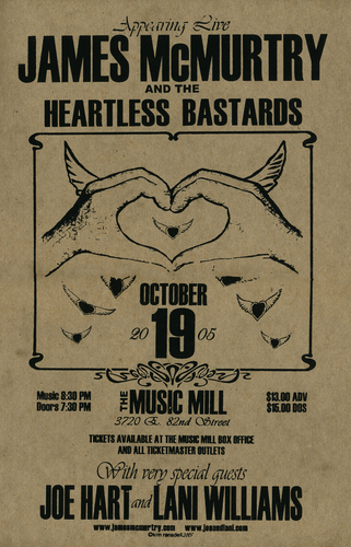 James McMurtry & the Heartless Bastards + Joe & Lani poster, 2005